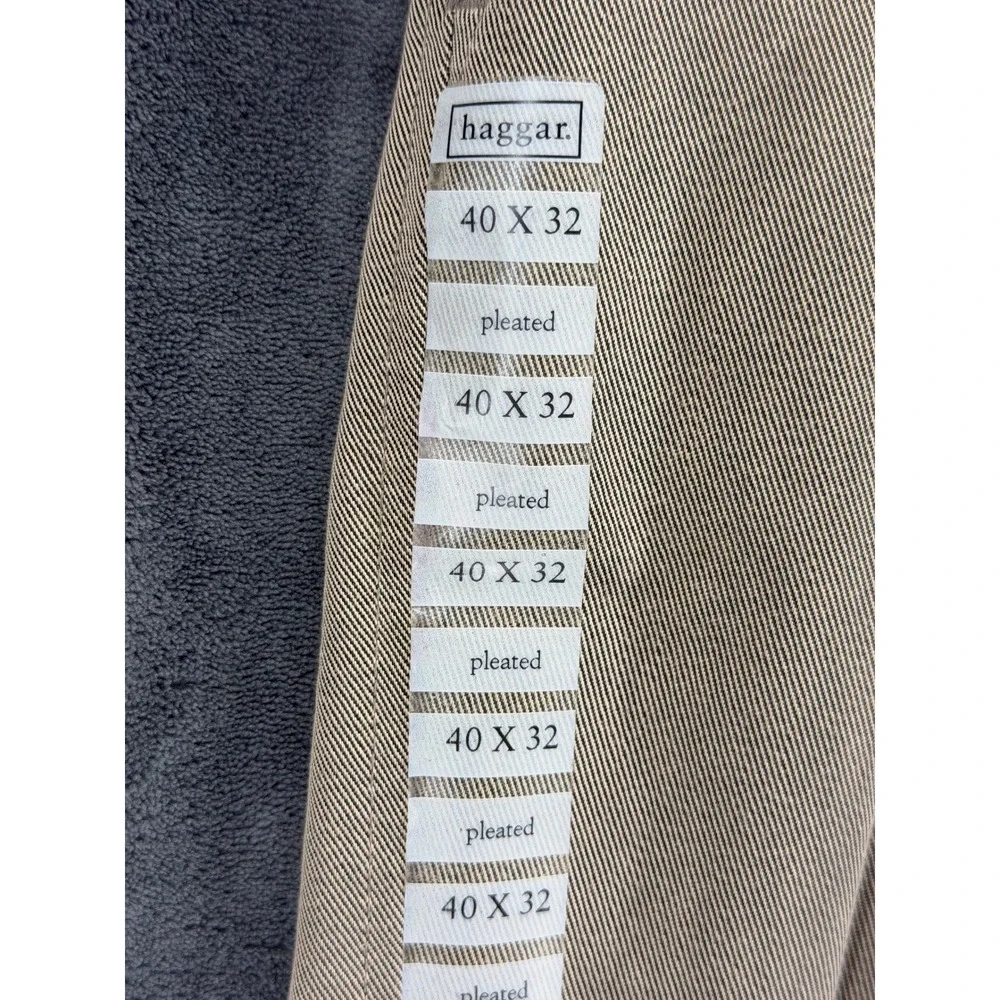 Haggar Black Label‎ BL2K Khakis Mens 40x32 Toffee Pleated Classic Fit Pants NEW